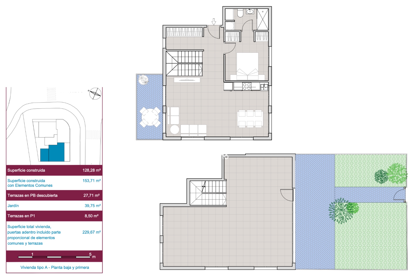 Dúplex en venta en El Campello, Alicante, con jardín y terrazas privados