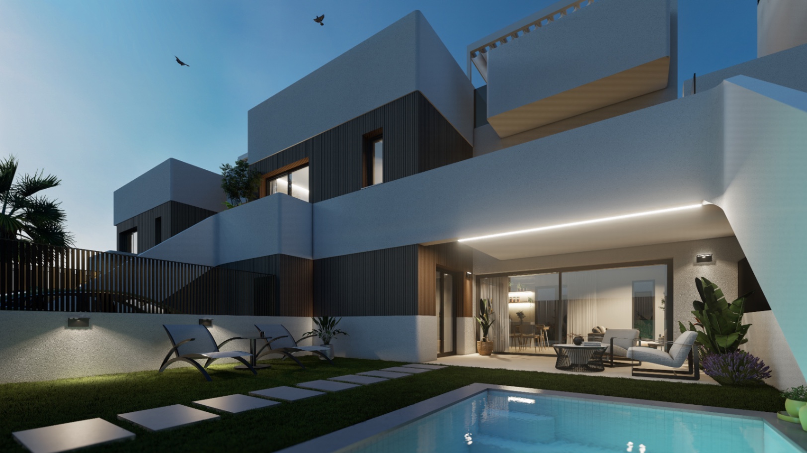 Bungalow en venta con 2 dormitorios y piscina en San Pedro del Pinatar (Murcia)