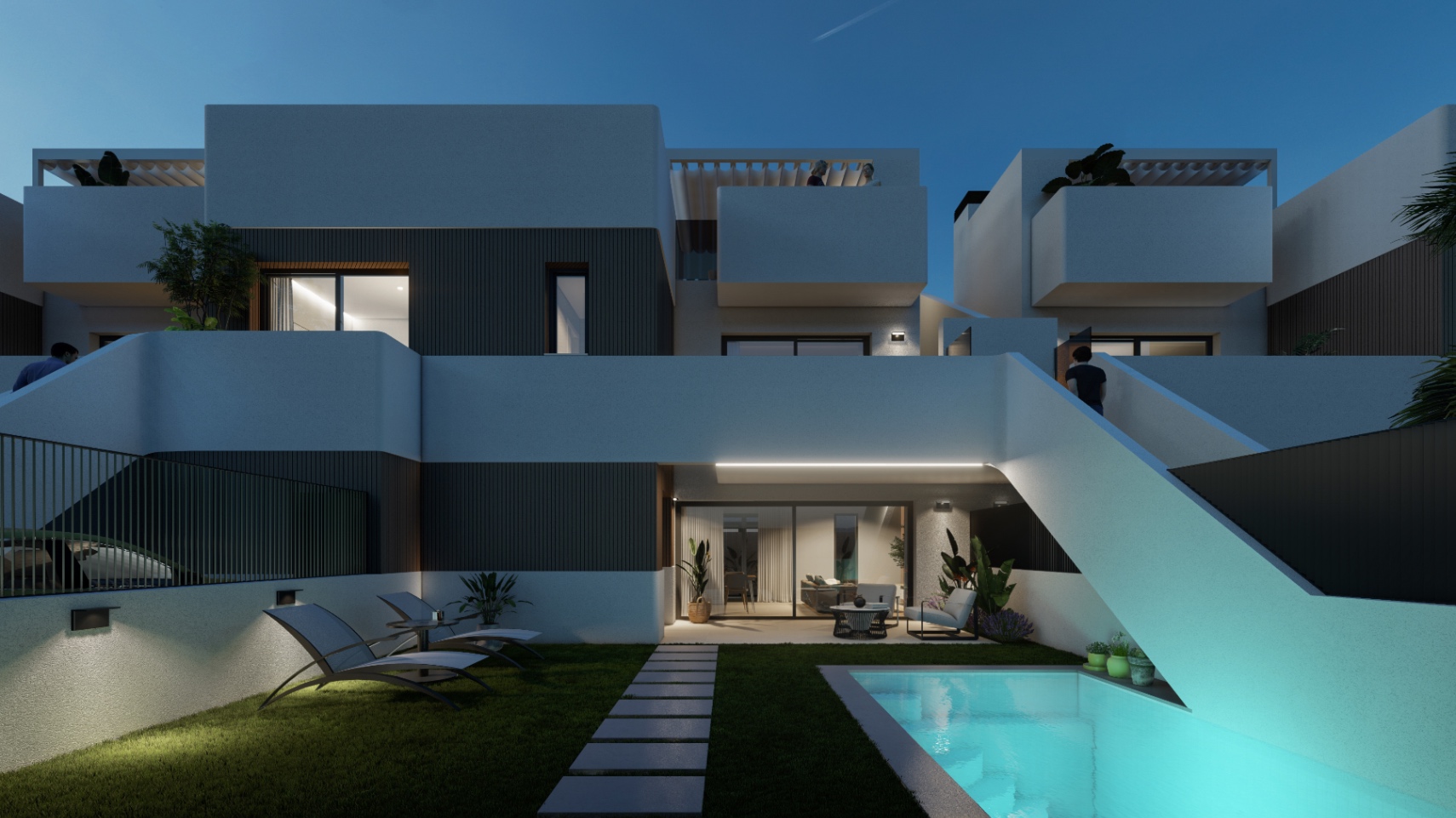 Bungalow en venta con 2 dormitorios y piscina en San Pedro del Pinatar (Murcia)