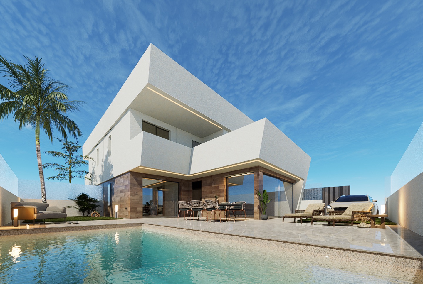 Moderne chalet te koop met 3 slaapkamers in San Pedro del Pinatar